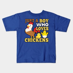 JUST A BOY WHO LOVES CHICKENS T-SHIRT, STICKERS AND MORE Kids T-Shirt